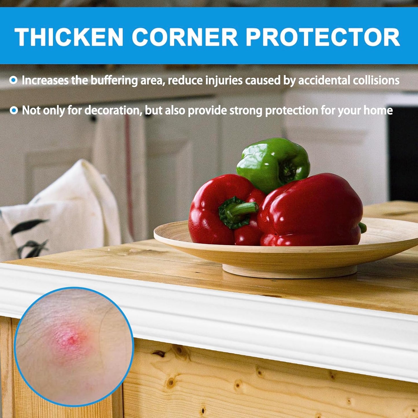 Wall Corner Protector Peel and Stick Corner Trim Molding Flexible Inside & Outside Wall Edge Guard Self Adhesive Moulding Trim for Edge Use, White, 0.8” W x 10’ L