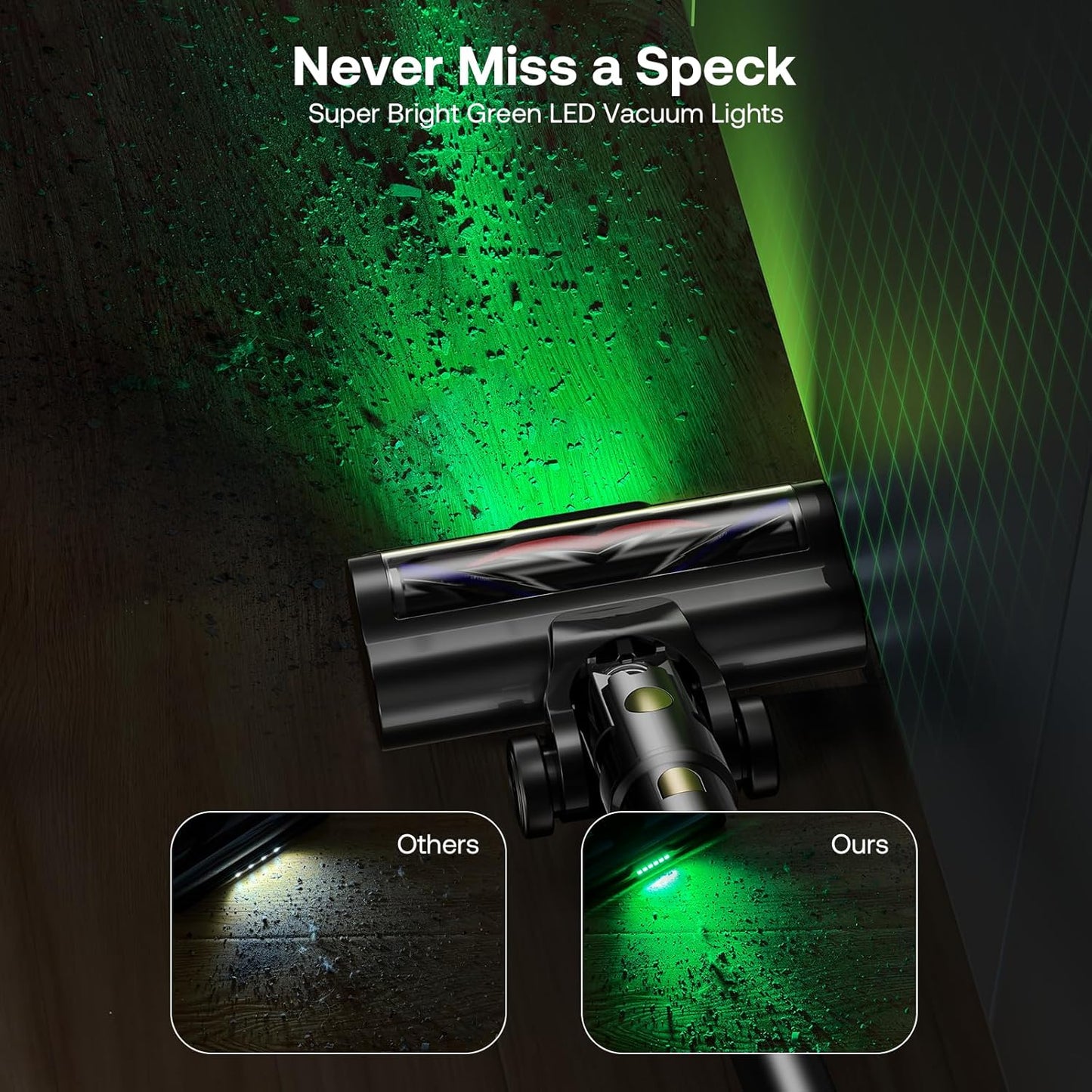 Trucozie Cordless Vacuum Cleaner with Self-Standing, 50 mins Runtime Lightweight Stick Vacuum with Powerful Suction, Anti-Tangle Wireless Vacuum Versatile for Hard Floor/Carpet/Pet Hair, Black