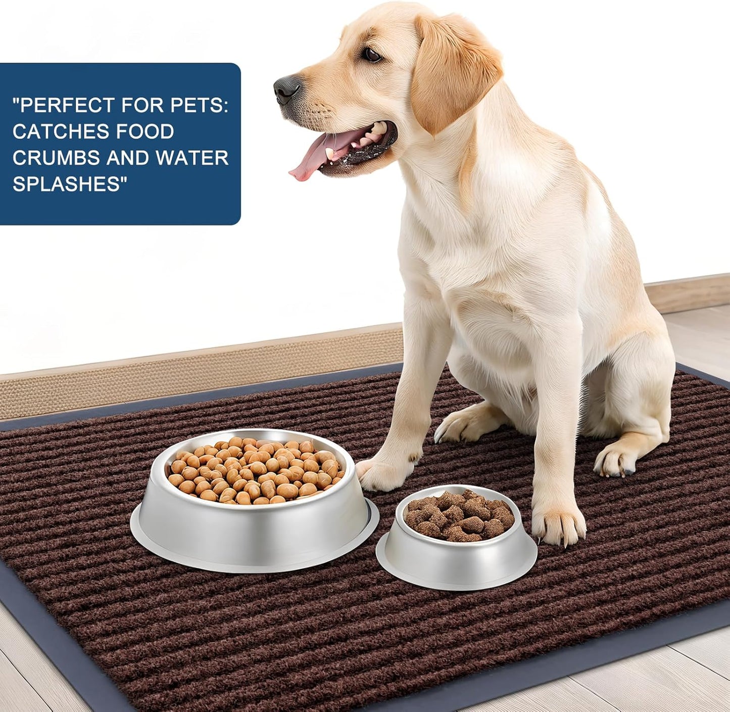 OLANLY Front Door Mat Indoor Outdoor Entrance, Waterproof Heavy Duty Doormat, Fade Resistant, Low Profile, Easy Clean Patio Porch Welcome Floor Mats for Entry, 47x32, Brown