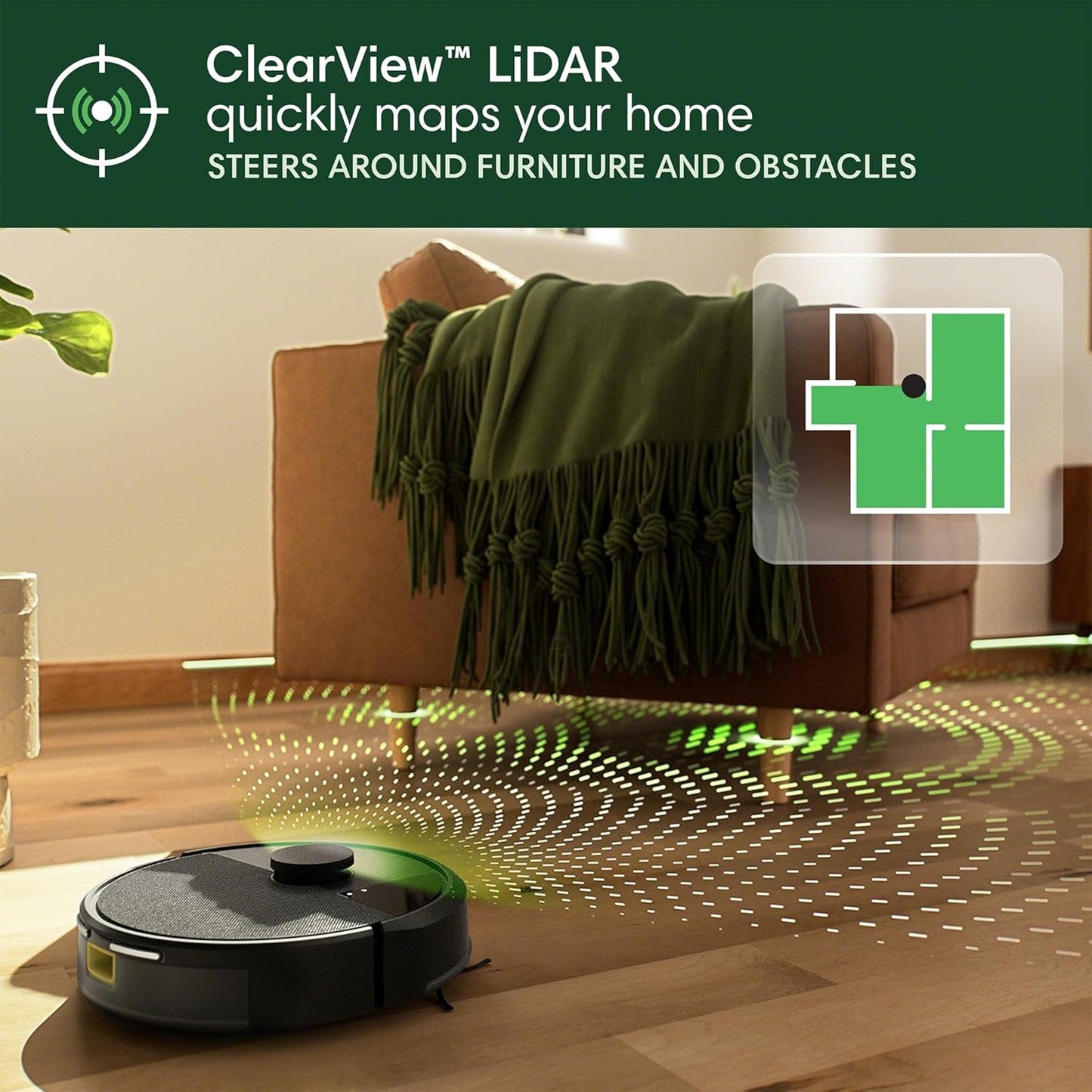 iRobot Roomba 104 Vac Robot Vacuum - Intense Power-Lifting Suction, Smart & Fast Home Mapping, Ideal for Pet Hair, LiDAR Navigation, Multi-Surface Cleaning, Cleans in Neat Rows, Self-Charging