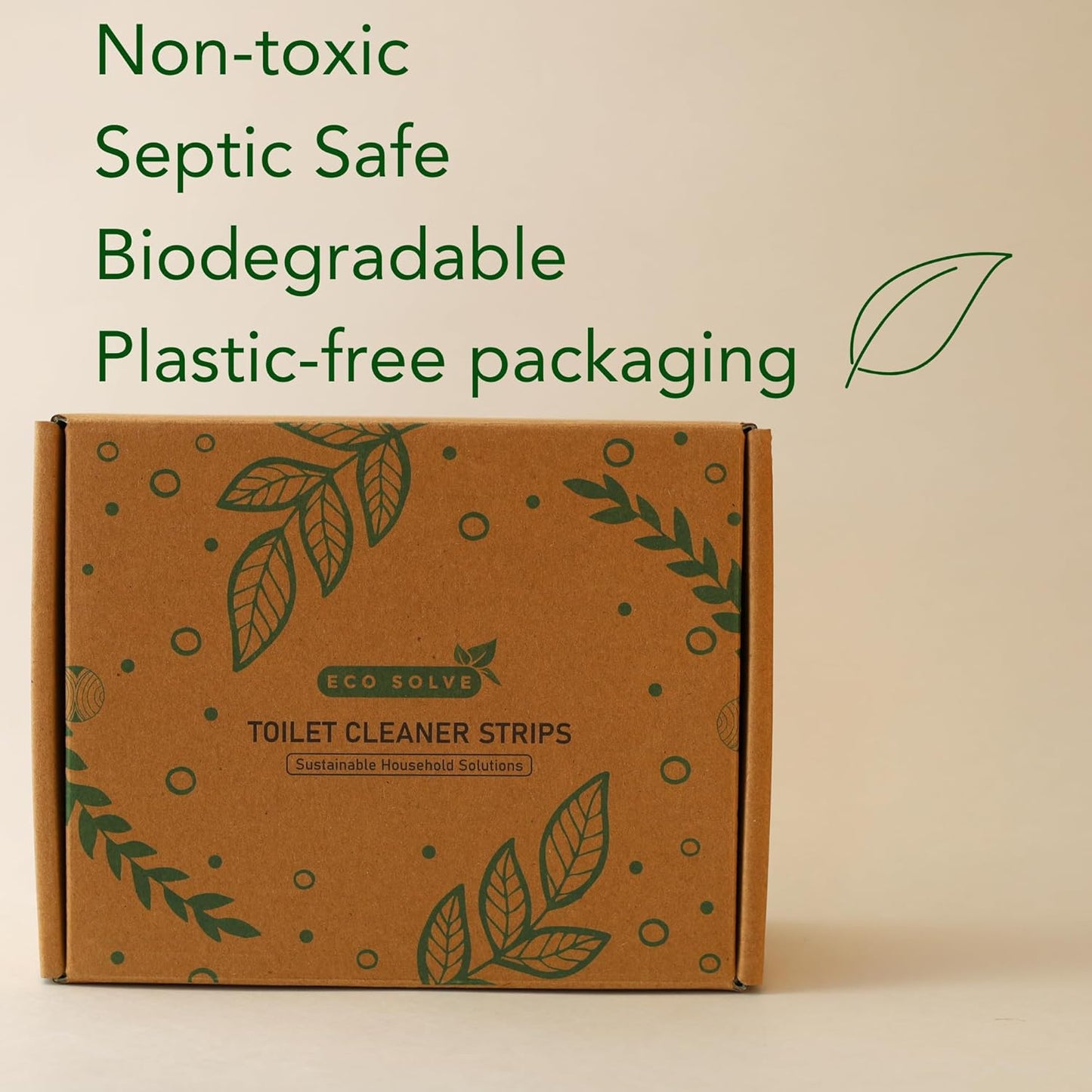 Natural Toilet Bowl Cleaner Strips, Unscented, Eco-friendly, Non-toxic, Septic Safe, Removes Odors & Stains, Plastic-free, Toilet Bowl Cleaner for Quick and Easy Cleaning (180 count)