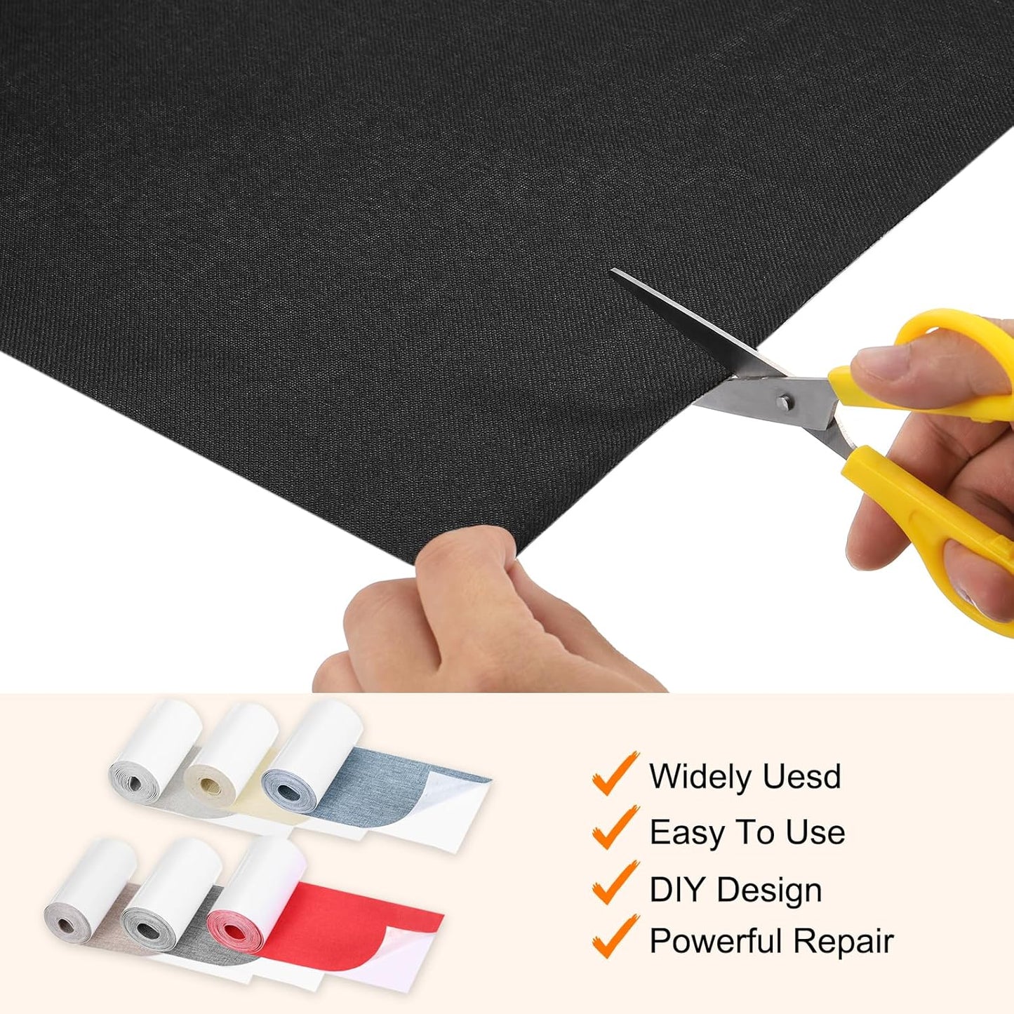 Repair Patches Repair Tape Self-Adhesive DIY Repair Patch Linen Gear Patch for Sofa, Furniture, Chair, Clothing,Tents,3x60 Inch,Light Grey