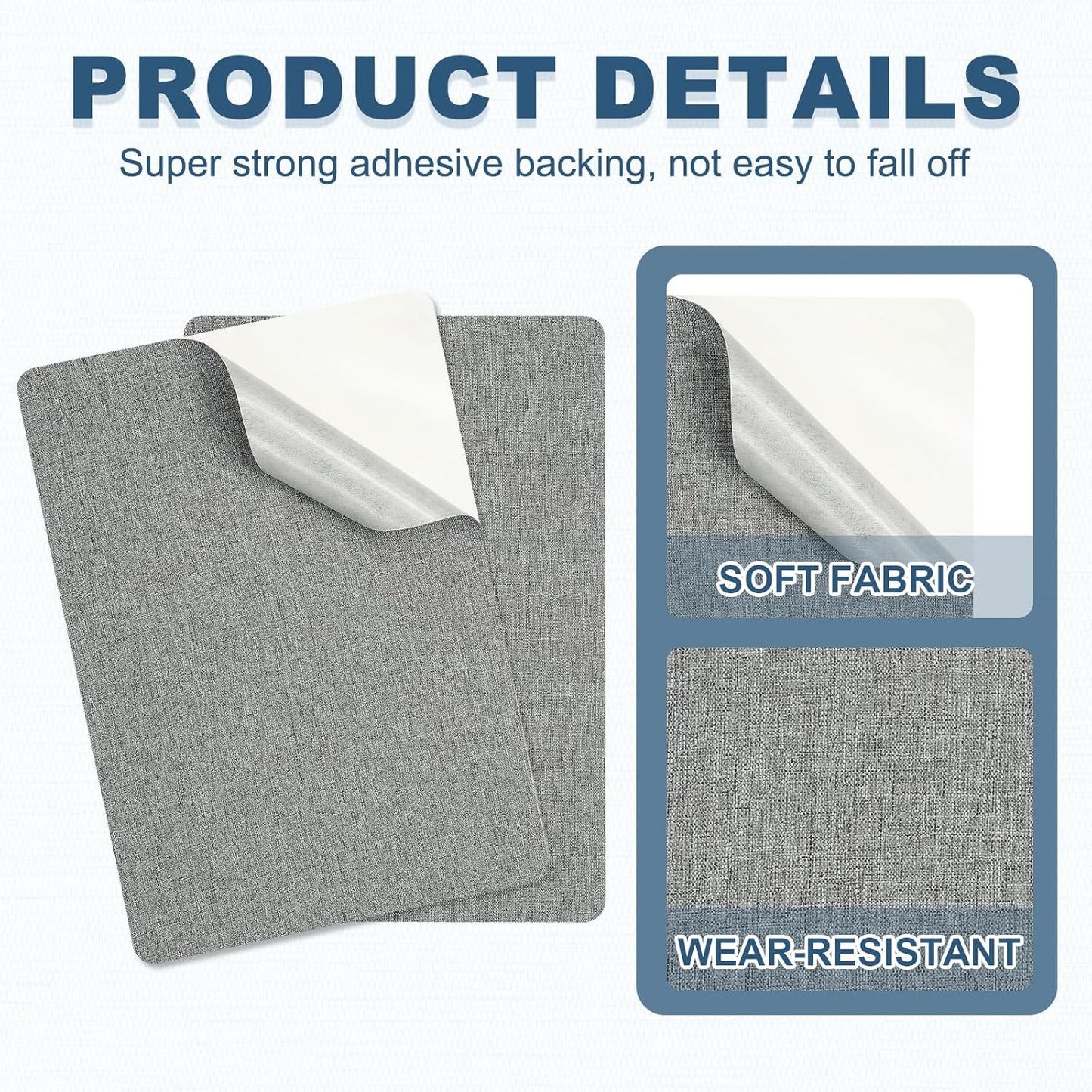 PATIKIL 8x11 Inch Linen Repair Patches, 2Pcs Self-Adhesive Fabric Patch for Sofas Tote Bags Furniture Car Seats Clothes Tents, Light Gray