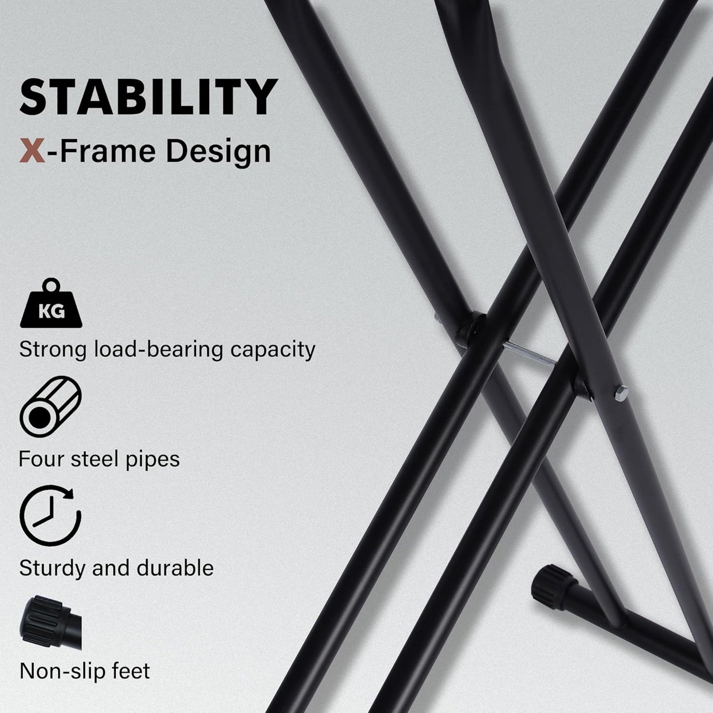 Ironing Board Full Size, Metal Construction Iron Board with Extra Thick Heavy Duty Padded Cover, Stable Structure, Anti-Skid Feet