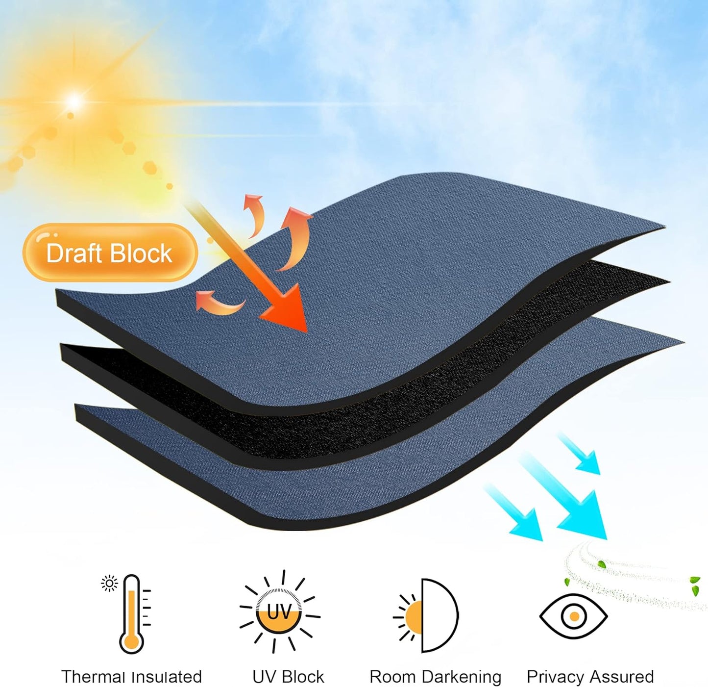 RYB HOME Bathroom Window Curtains - Super Soft Blackout Privacy Curtains for Baby Nursery Bedroom Basement Garege Workshop Kitchen Dining Living Room, W 29 x L 30, Stone Blue, 2 Pcs