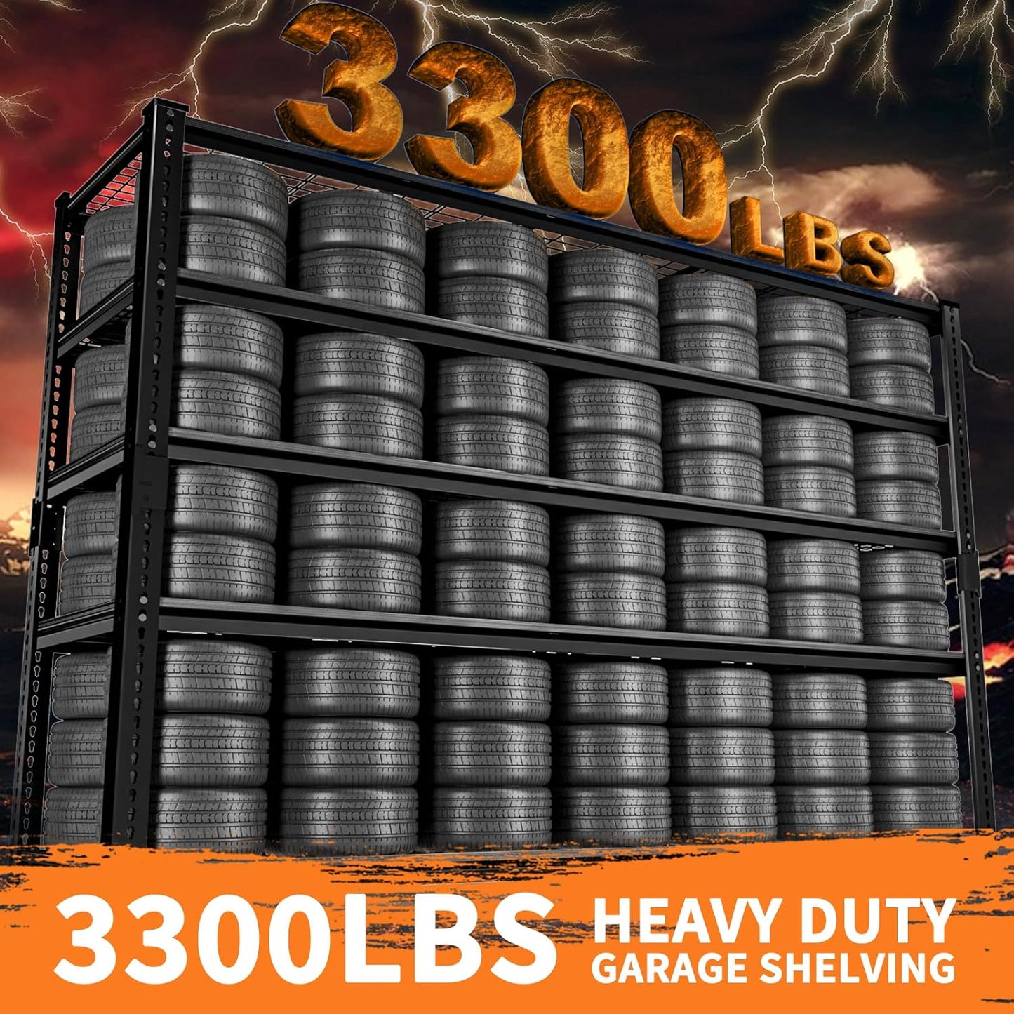 Storage Shelves Heavy Duty, 3 PCS 60" L x 24" W x 78" H Garage Wire Shelving Unit Loads 3300LBS, 5-tier Adjustable Metal Industrial Utility Shelf Rack for Kitchen, Laundry Room, Warehouse, Basement