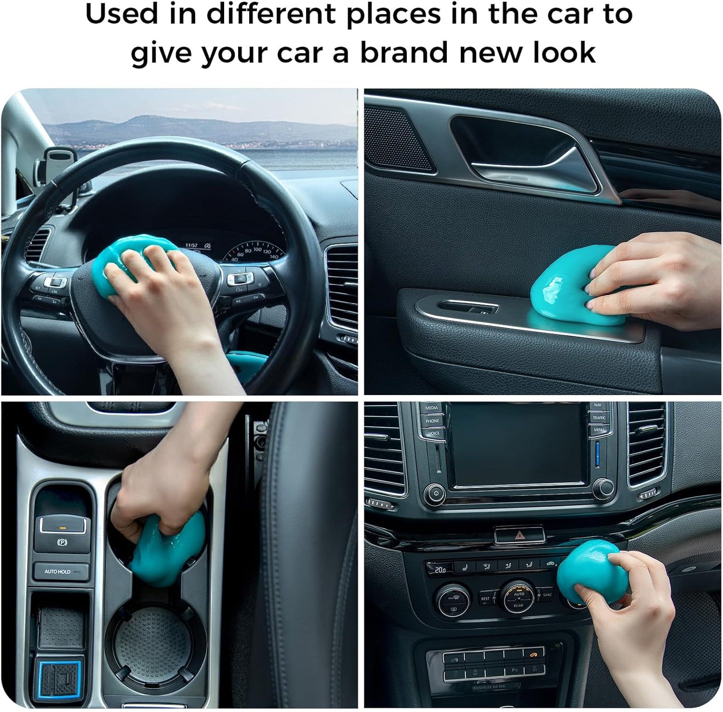 COLORCORAL Car Cleaning Gel Universal Gel for Car Vent Cleaner Cleaning Putty Auto Detailing Car Interior Dust Cleaning Kit for Auto Seat, Christmas Stocking Stuffers for Adults Men Women Kid 160g