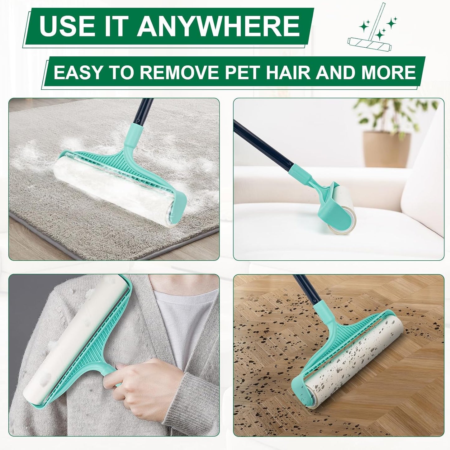 KeFanta 3Pcs Large Lint Roller Refills (270 Sheets) 11.8" Wide