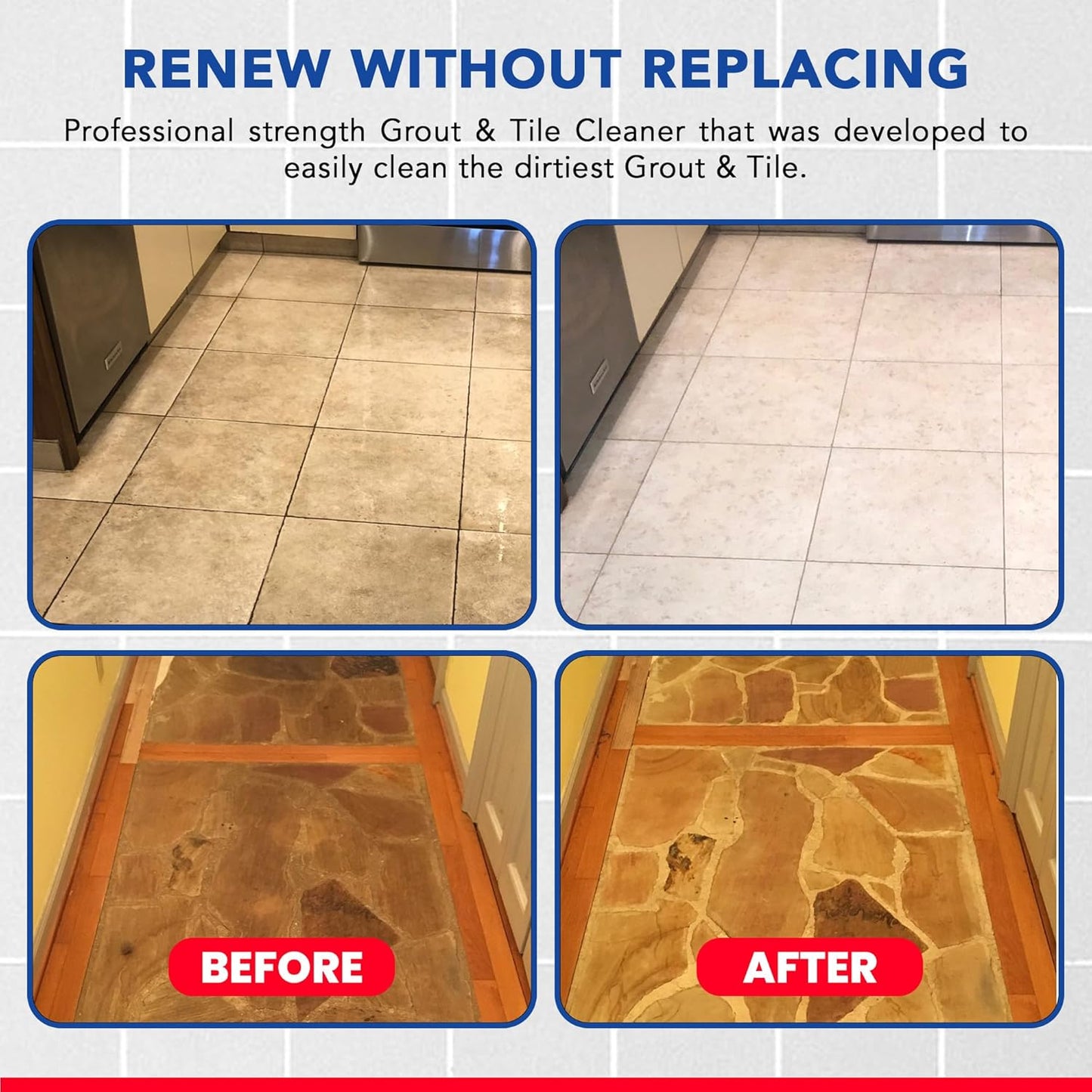 Professional Grout Brush Heavy-Duty Swivel Head with Stiff V-Shaped Bristles for Deep Cleaning Tile, Corners, Showers, Kitchens & Floors Without Scratching Fits Standard Thread Poles