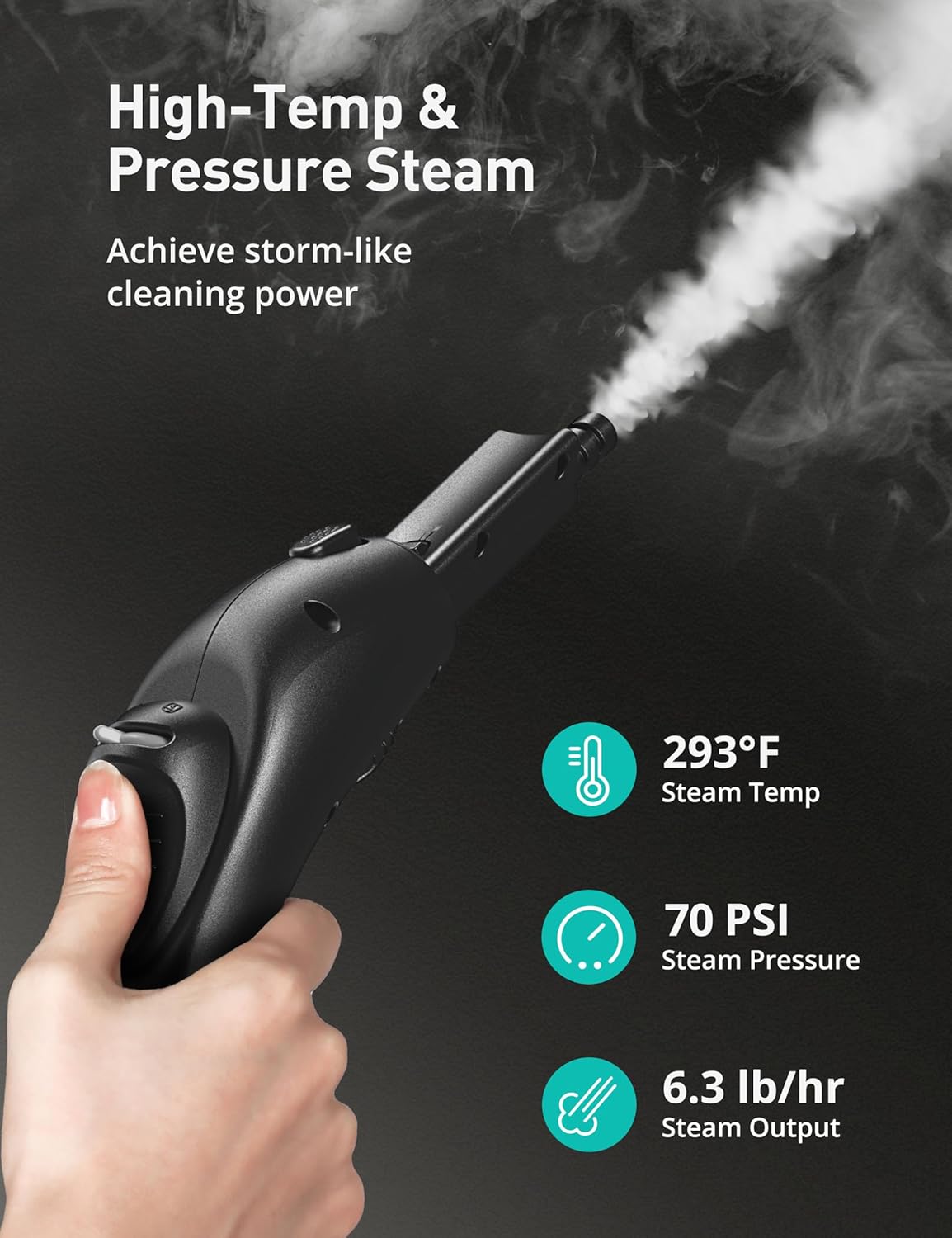 Steam Cleaner, 293°F 58 PSI Powerful Multipurpose Handheld Steam Mop for Home Use, 21 Attachments, 50Oz Capacity, Heavy Duty Steamer for Carpets, Floors, Cars, Tiles, Crack Cleaning, Blue