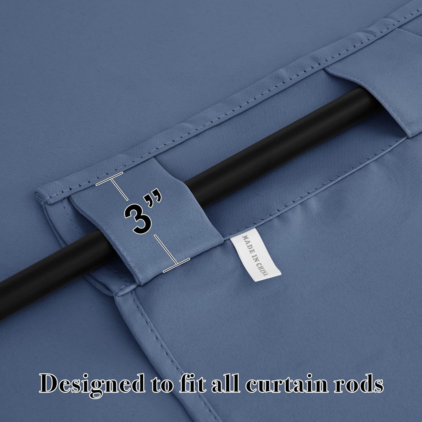 RYB HOME Small Window Curtains - Blackout Insualting Privacy Curtains for Kids Bedroom Kitchen Bathroom Basement Cafe Cabinet Tiers Drapes, 34 Width x 24 Length, 2 Panels, Stone Blue