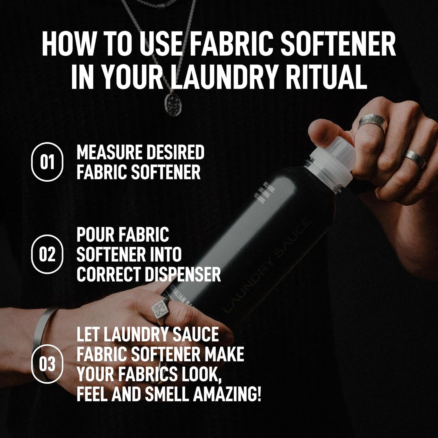 Laundry Sauce - Laundry Fabric Softener (Australian Sandalwood) Luxury Fragrance, Softens & Preserves Fabric, Reduces Wrinkles, 19 Fl Oz