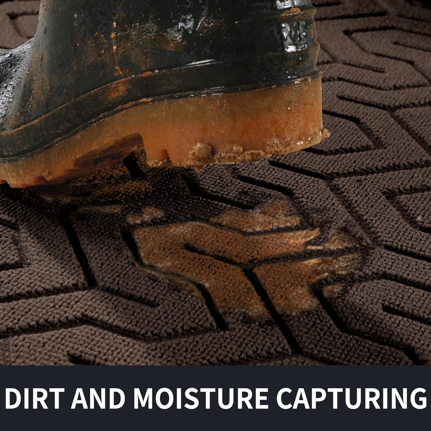 Yimobra Front Door Mat Outside Entrance 29.5x17, Waterproof Heavy Duty Outdoor Mats for Front Door, Non Slip Rubber Entry Mat for Garage Patio, Brown