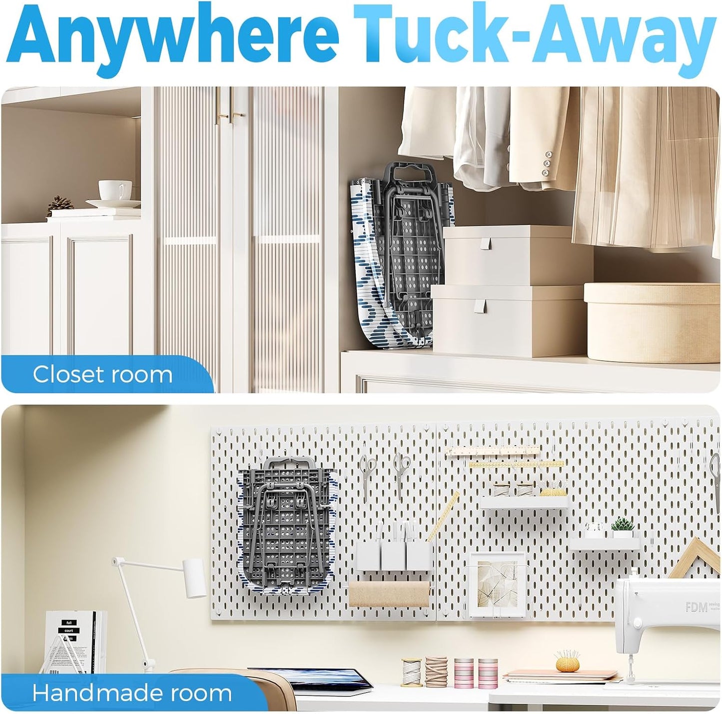 KINGBOARD Tabletop Ironing Board, Small Ironing Boards with Iron Rest, Folding Iron Board, Extra Thick Cover, Portable Tabletop Ironing Board with Non-Slip Feet, 30x12 Blue