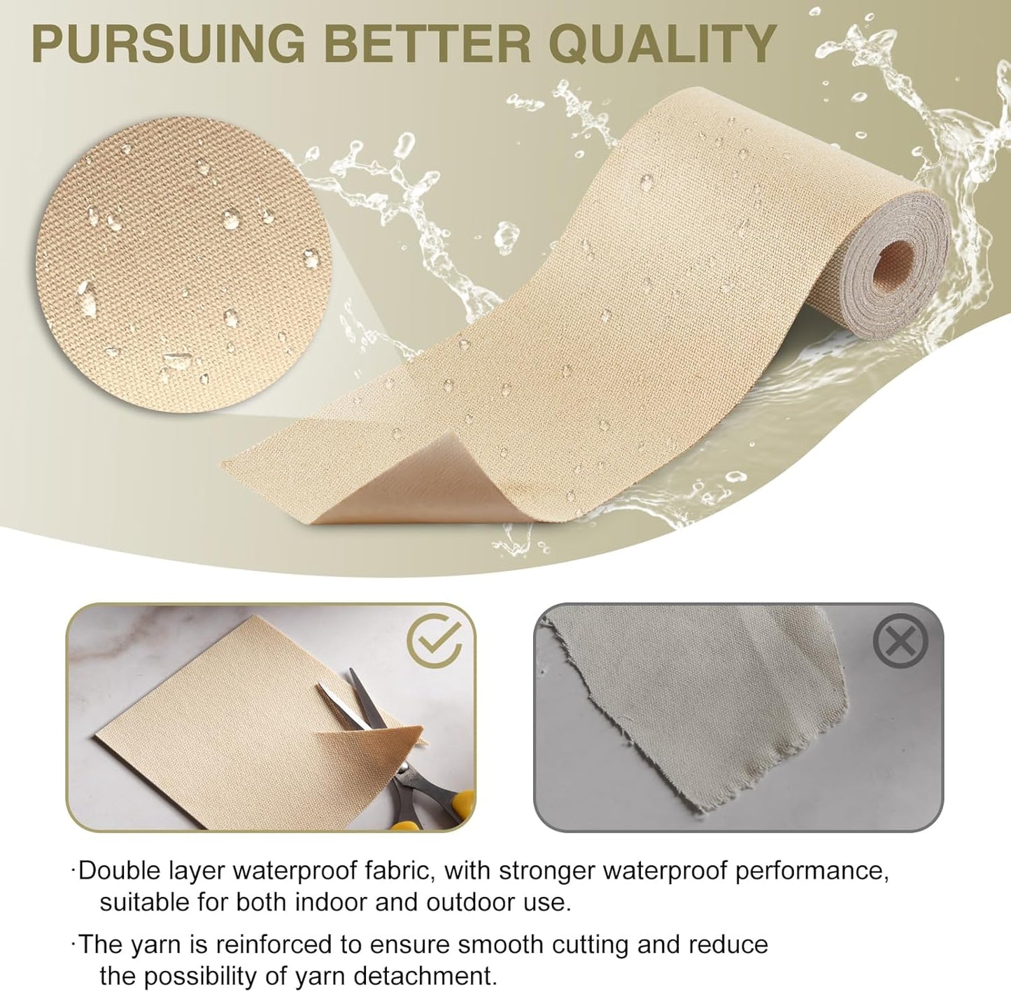 Canvas Repair Tape 4×70 Inch Waterproof Self-Adhesive Fabric Repair Patch for Repairing Boat Covers,Tents,Patio Umbrellas,Car Seats,Luggage,Sofas.(Off-White)