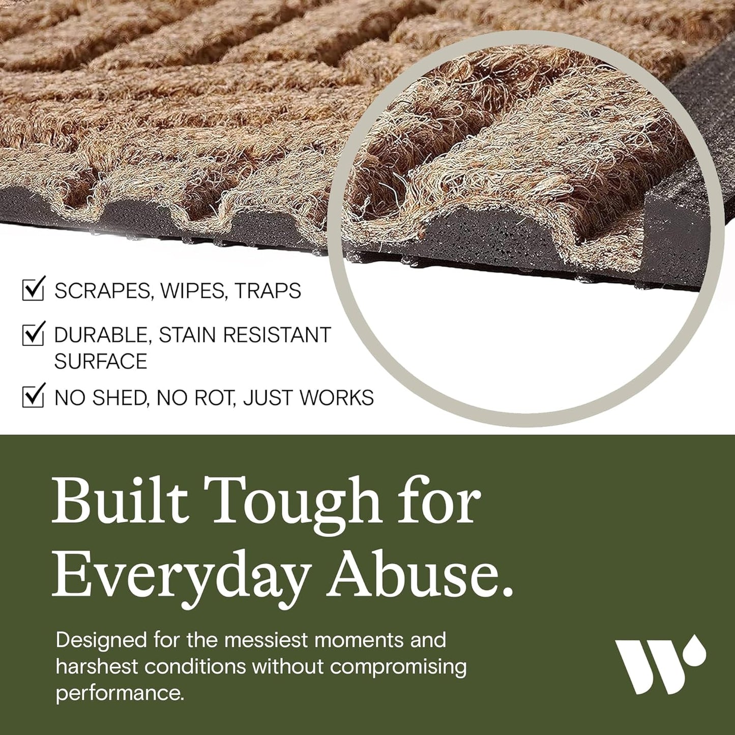 WaterHog Heavy Duty Doorway Mat, 4' x 6', Made in USA, Durable & Skid-Resistant Entryway Mat, Water-Trapping, Indoor/Outdoor Decorative Floor Covering, Cordova Collection, Khaki/Camel