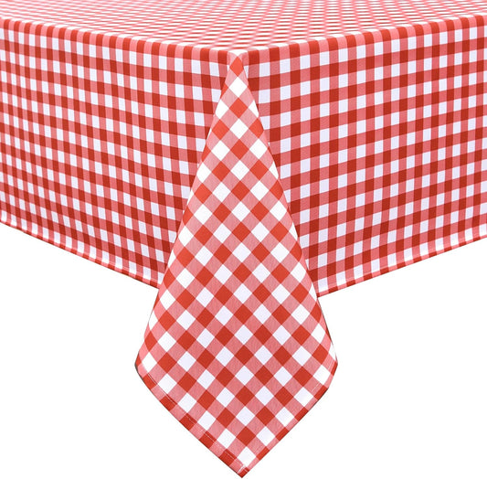 Waterproof Checkered Tablecloth Fabric - Rectangle 58x84 Inch Classic Gingham Buffalo Plaid Table Cloth for Indoor/Outdoor Use - Washable Table Cover for Kitchen, BBQs, and Parties
