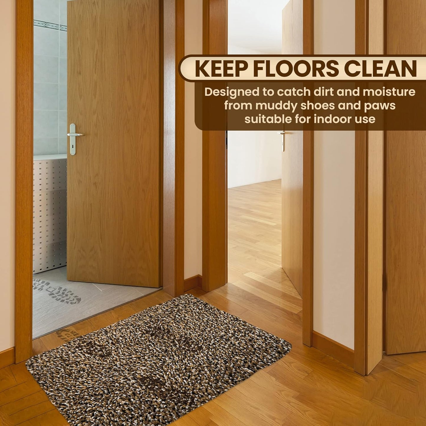 Premium Microfiber Indoor Door Mat – 32"x48" Washable Entry Mat, Non-Slip, Waterproof Backing, Super Absorbent, Low Profile Entryway Doormat for Indoor Entrance
