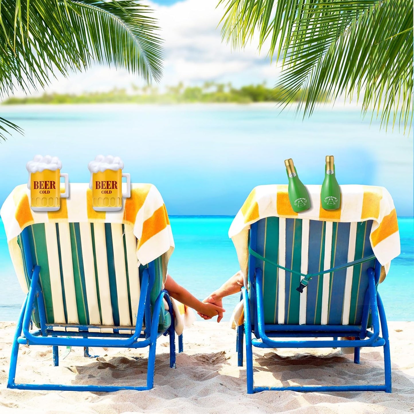 Honoson 12 Pcs Beach Towel Clips Beach Chairs Clips Plastic Swimming Pool Towel Holders Jumbo Size Funny Clothespins for Patio Holiday Pool Blanket Decoration (Stylish)