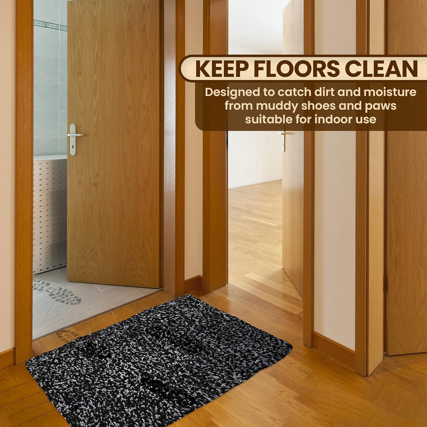 Premium Microfiber Indoor Door Mat – 24"x36" Washable Entry Mat, Non-Slip, Waterproof Backing, Super Absorbent, Low Profile Entryway Doormat for Indoor Entrance