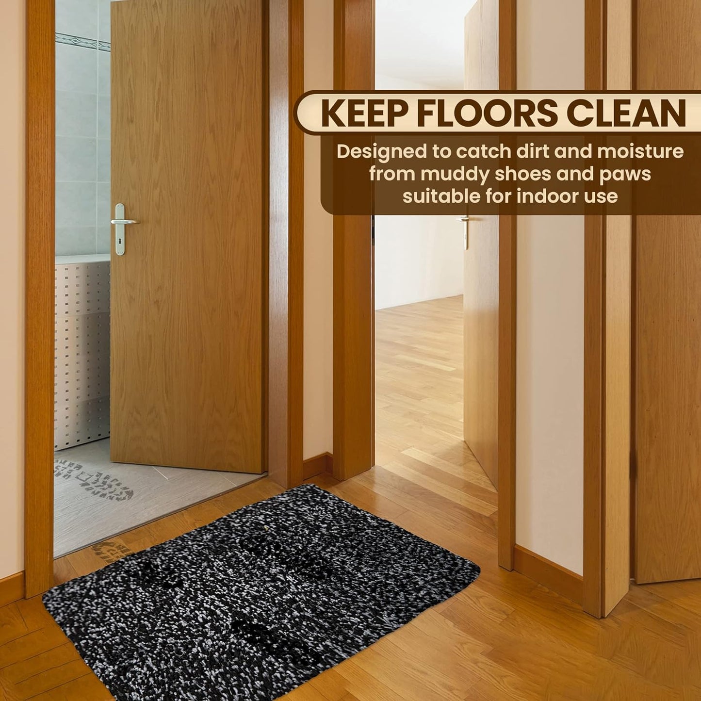 Premium Microfiber Indoor Door Mat – 20"x30" Washable Entry Mat, Non-Slip, Waterproof Backing, Super Absorbent, Low Profile Entryway Doormat for Indoor Entrance