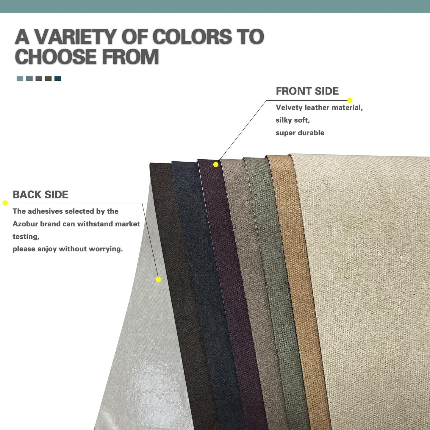 Azobur Rectangular Velvet Repair Patch, Self-Adhesive Flannel Fabric Patch, Multi Colors, Microfiber Patch，Can be Used to Patch Sofas, Car Seats, Handbags, Jacket Holes and Tears (Dark Brown)