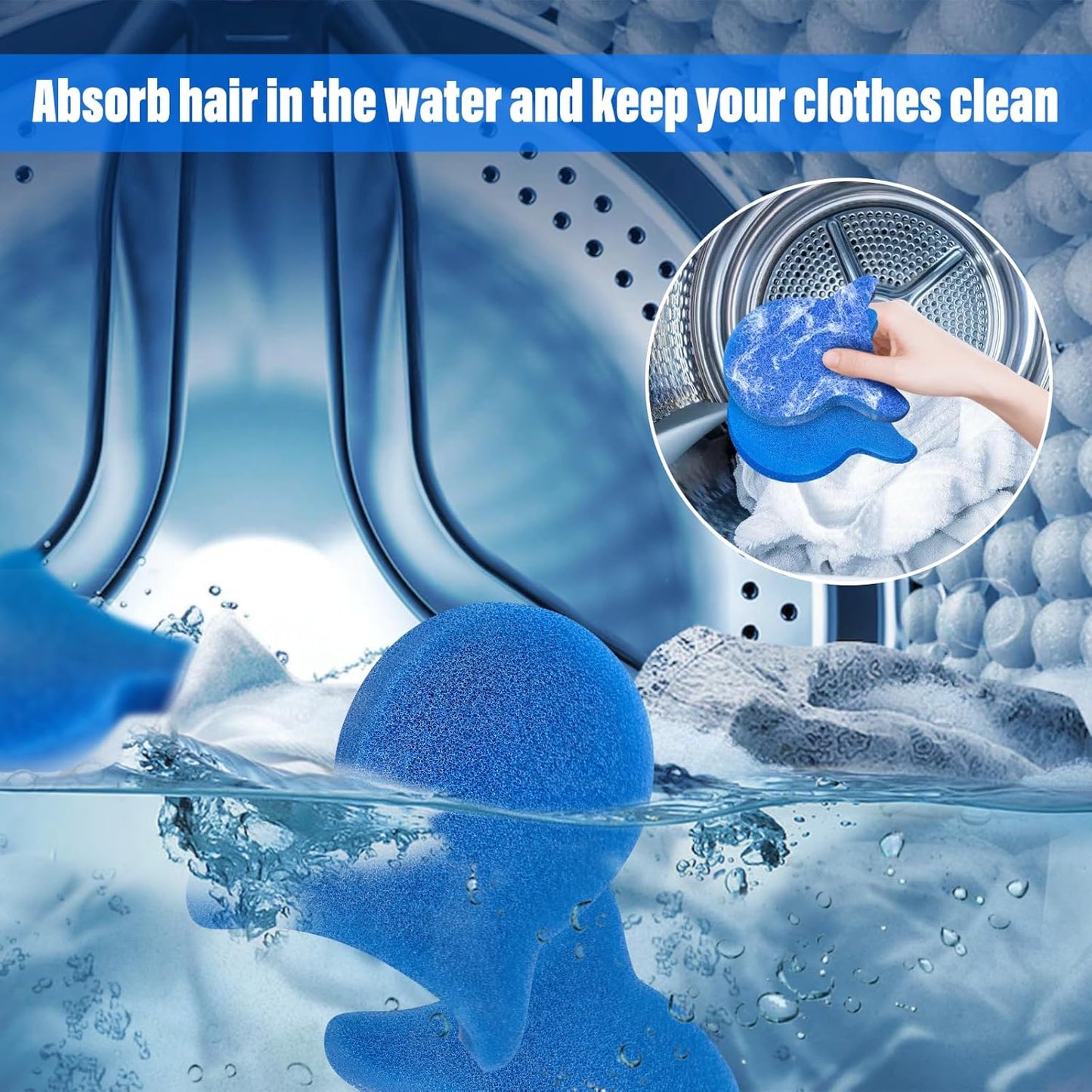 Pet Hair Remover for Laundry, Reusable Dog & Cat Hair Remover Tool, Effectively Removes Pet Hair, Lint and Dander from Bedding and Clothing, Suitable for Washing Machines, Dryers 8PCS