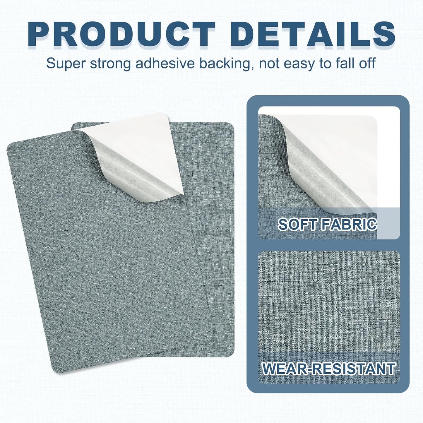 PATIKIL 8x11 Inch Linen Repair Patches, 2Pcs Self-Adhesive Fabric Patch for Sofas Tote Bags Furniture Car Seats Clothes Tents, Blue