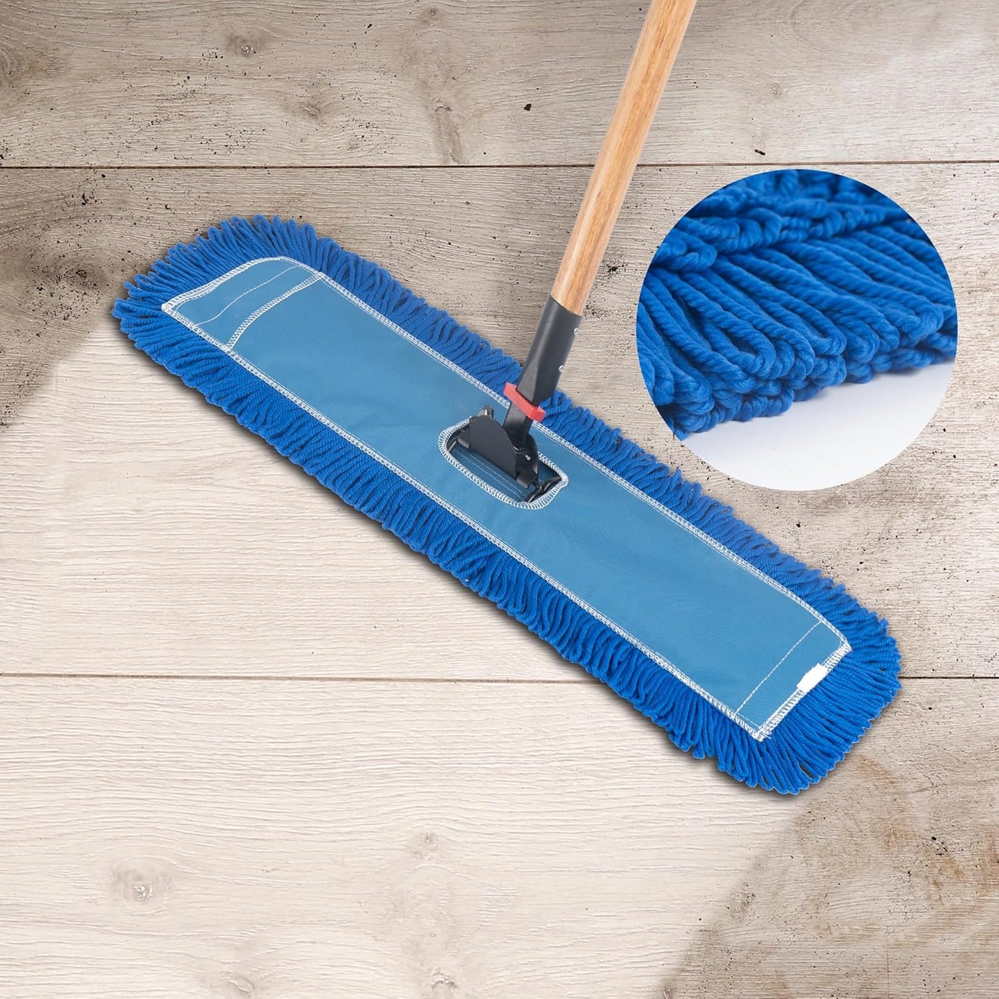 Matthew 24'' Microfiber Loop Dust Mop Washable Commercial&Residential Heavy Duty Mop Head Replacement Premium Absorbent Industrial Dust Mop Refill Pads for Hardwood, Office,Garage and Hotel -3Pack