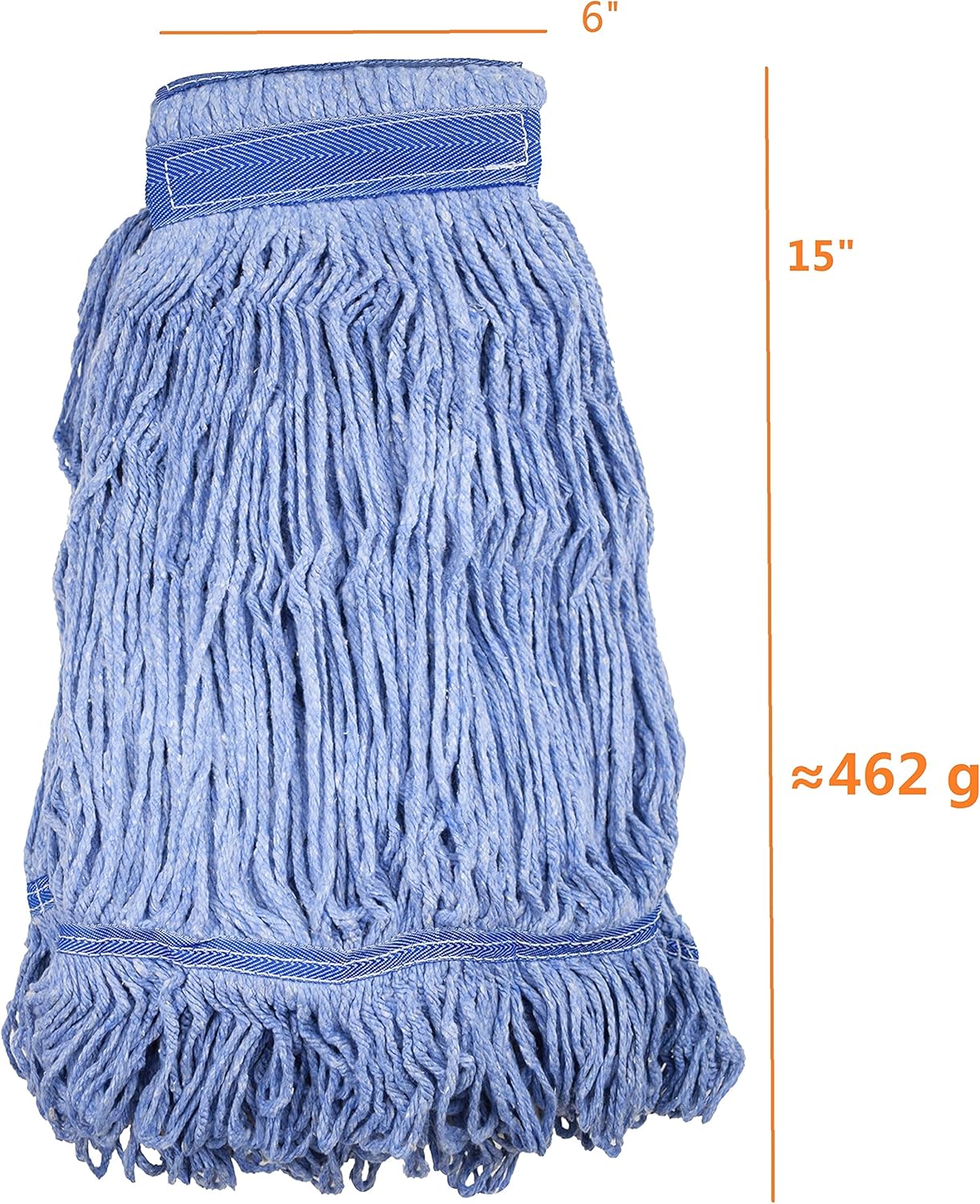 Mop Head Replacement Commercial Heavy Duty String Blue Wet Mop Heads for 3 Typs Commercial Mop Handle(1,Medium)