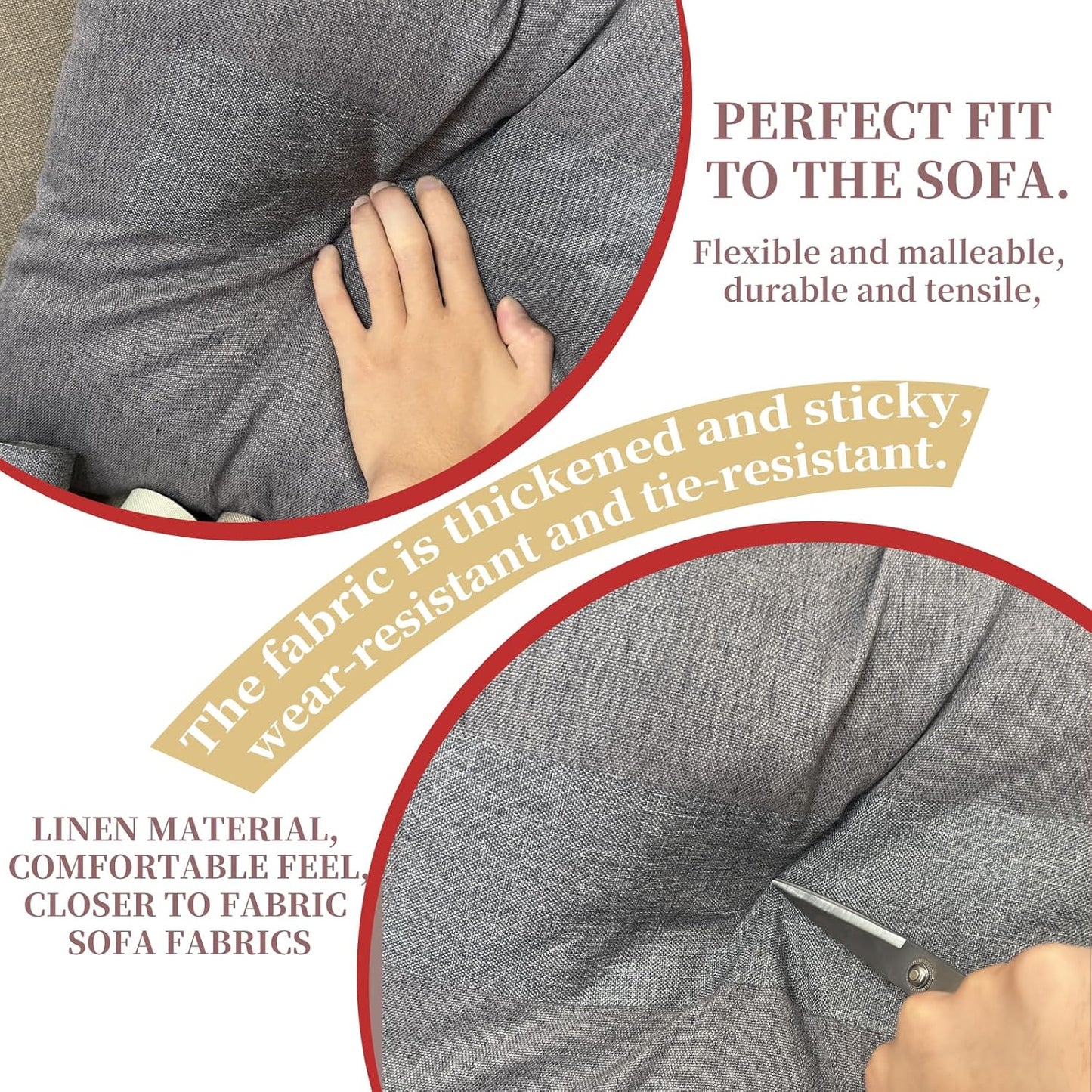 Linen Repair Tape 4x70 Inch Self-Adhesive Couch Patch Repair Fabric Patch for Furniture,Sofas,Cushion,Chairs,Bags,Linen Goods(Grey)