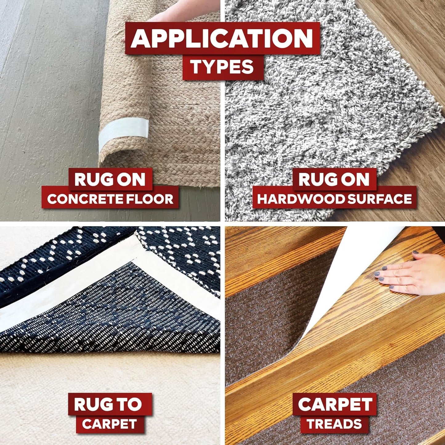 XFasten Double Sided Carpet Tape for Area Rugs, 4 Inch x 30 Yards – Heavy Duty Anti Slip Rug Grip Tape, Works as Rug Gripper, Residue Free, Wood Safe, Easy Removal for Hardwood and Laminated Floors