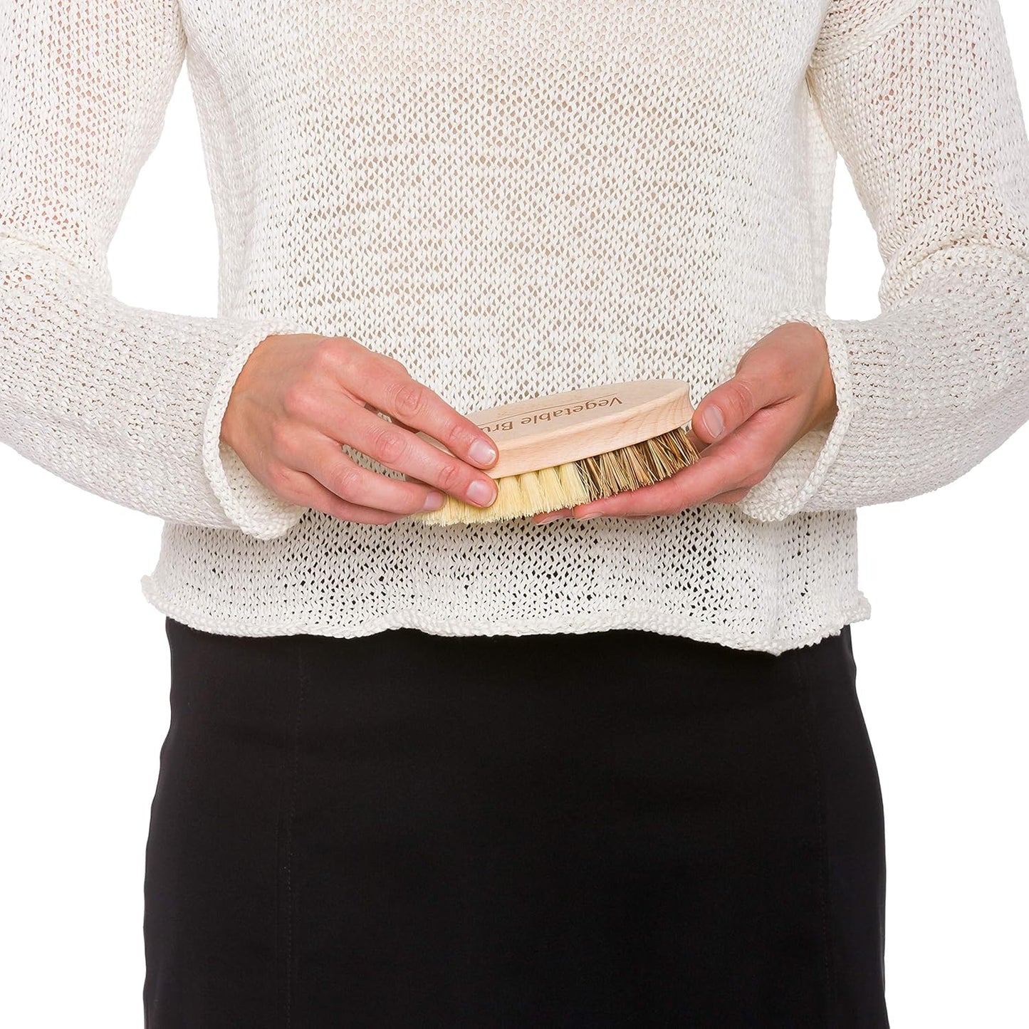 REDECKER Hard and Soft Side Vegetable Brush - Beechwood Handle - 2 Different Bristle Strengths for Cleaning Delicate or Tough-Skinned Vegetables, 5-1/4 inches - Vegetable Scrubber, Made in Germany