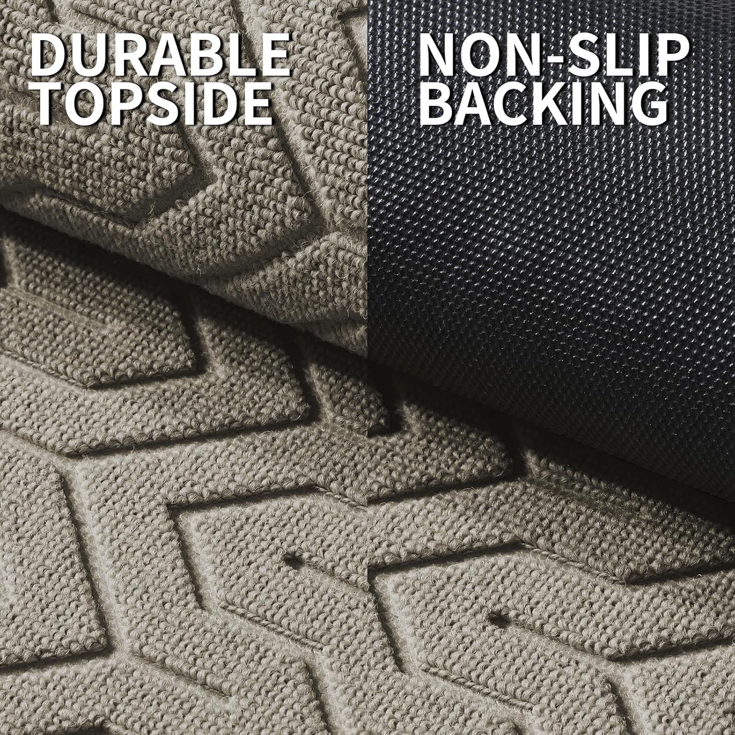 Yimobra Large Door Mat Outside Entrance 47x32, Waterproof Heavy Duty Outdoor Mats for Front Door, Non Slip Rubber Entry Mat for Garage Patio, Easy Clean, Beige