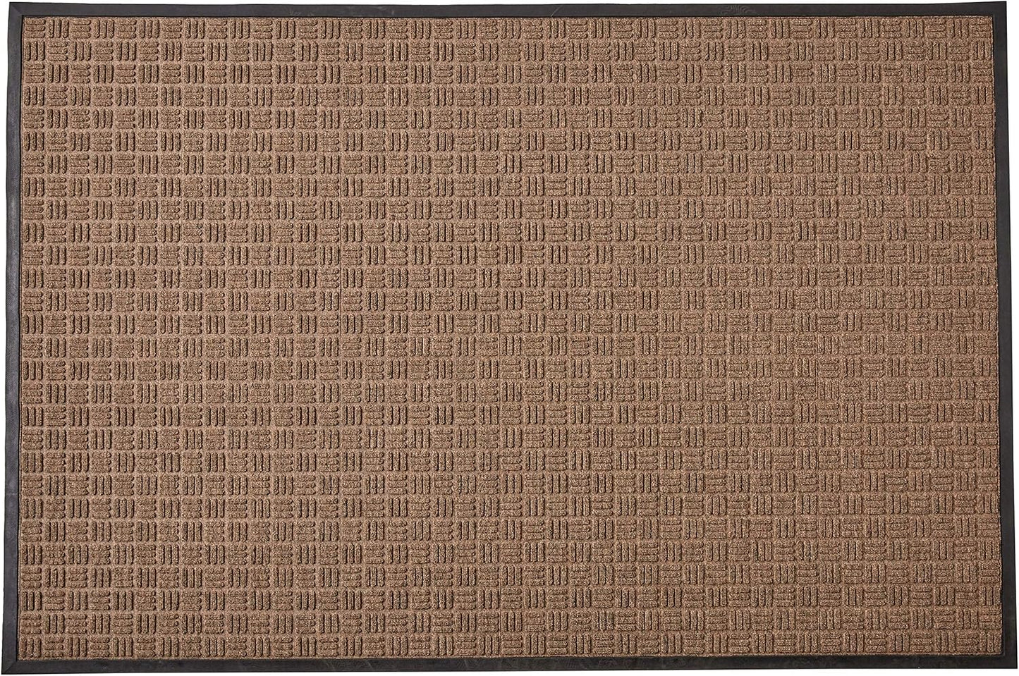 Kempf Water Retainer Entrance Mat, Indoor Outdoor Rubber Rug, Moisture Trapping, Absorbent Mat (4' X 6', Brown)