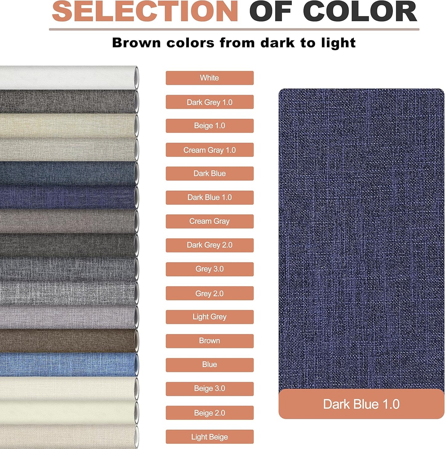 KING MOUNTAIN Fine Linen Repair Patches, 12" x 40" Dark Blue, 1.0, Self-Adhesive, Polyester, Rectangular, 1 Pack