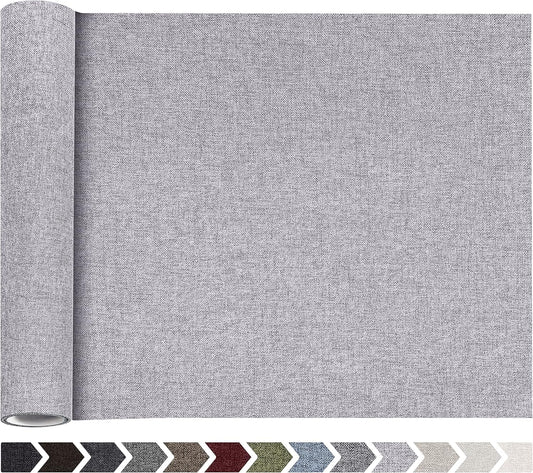 KING MOUNTAIN Fine Linen Repair Patches, Self-Adhesive Linen Fabric Patches, 12X40 inch Extra Size, Multi Color, Can be Used for Linen Sofa Repair and Linen Clothes Repair (12" x 40", Light Grey 3.0)